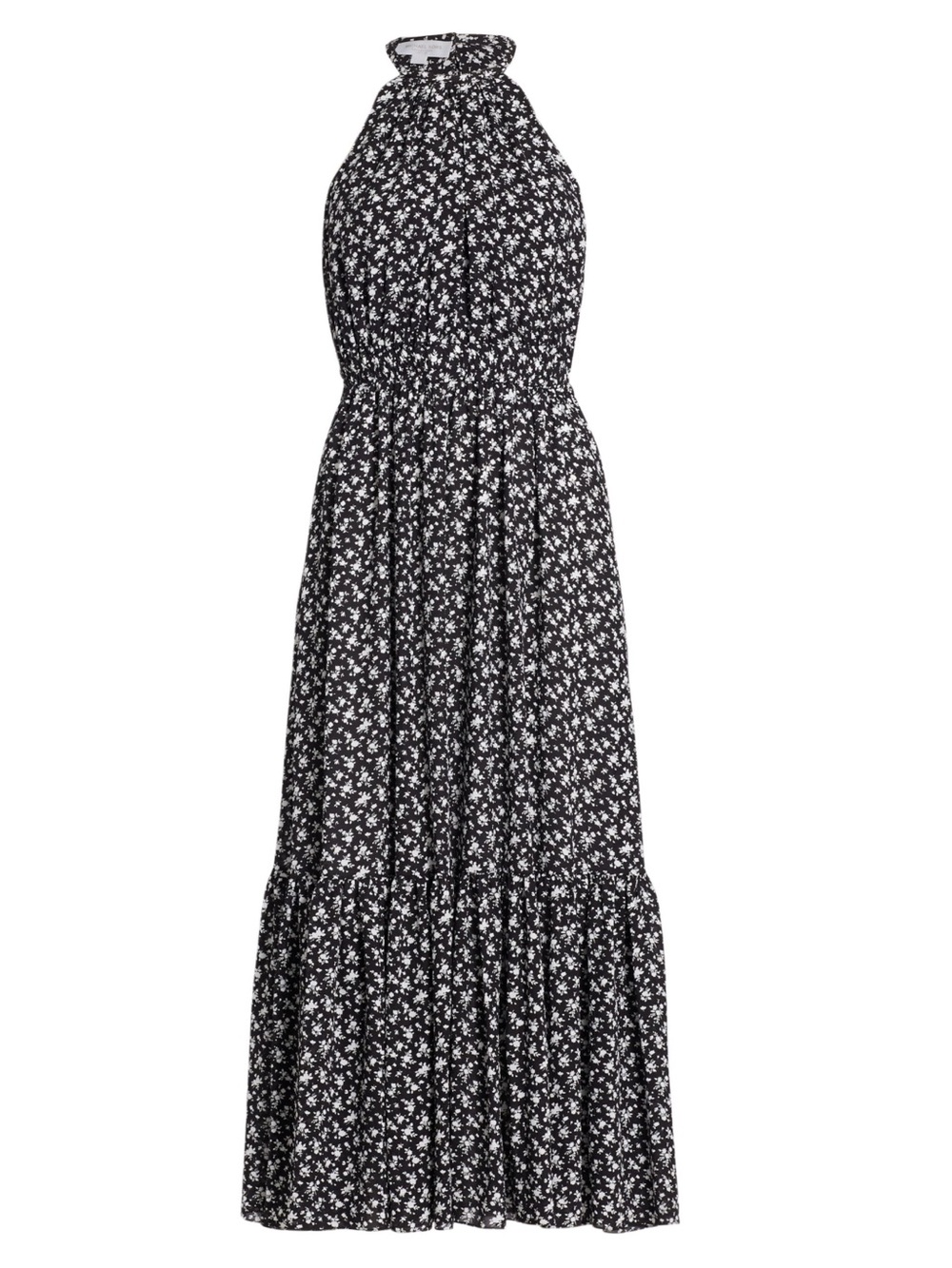 MICHAEL KORS COLLECTION Black Floral Halter Midi Skirt